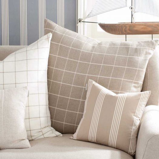 Skye Large Check Cushion Oatmeal Surrey Lifestyle